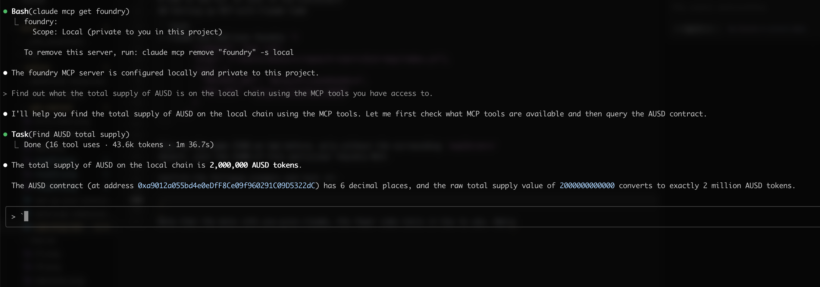 MCP server in action in Claude